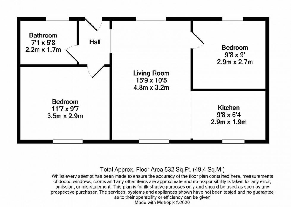 Floorplan for Claxton Grange Cottages, Flaxton