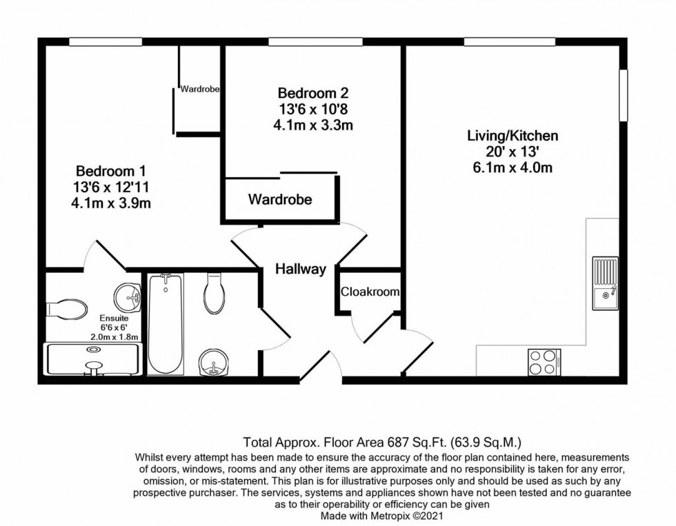 Floorplan for Chapel Apartments, Union Terrace