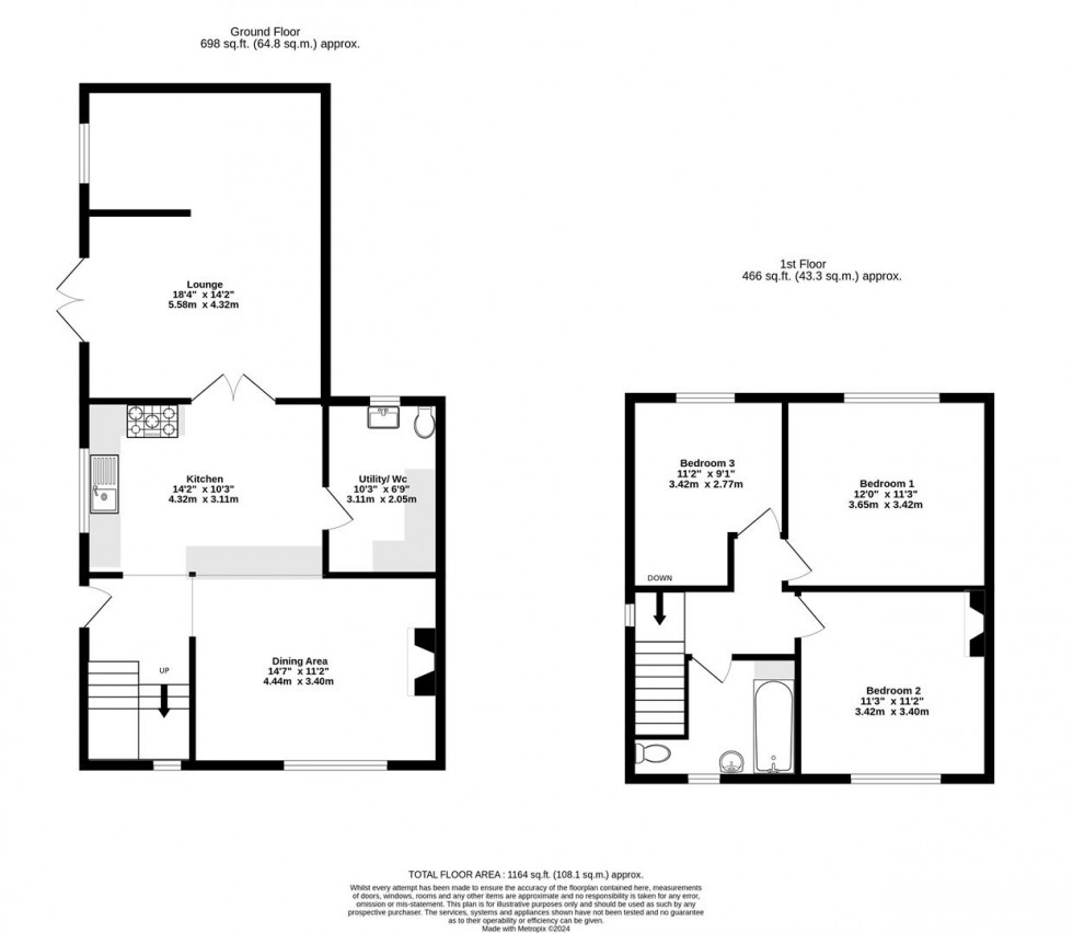 Floorplan for Kelfield Road, Riccall