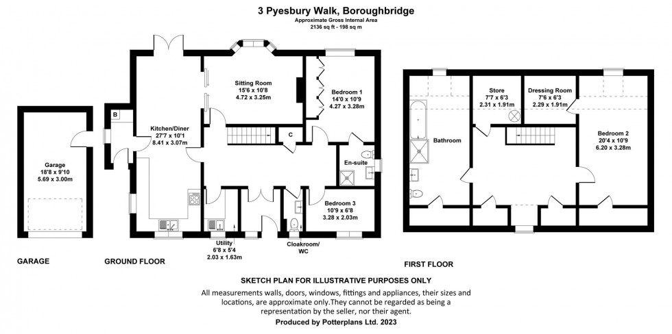 Floorplan for Pyesbury Walk, Boroughbridge, York