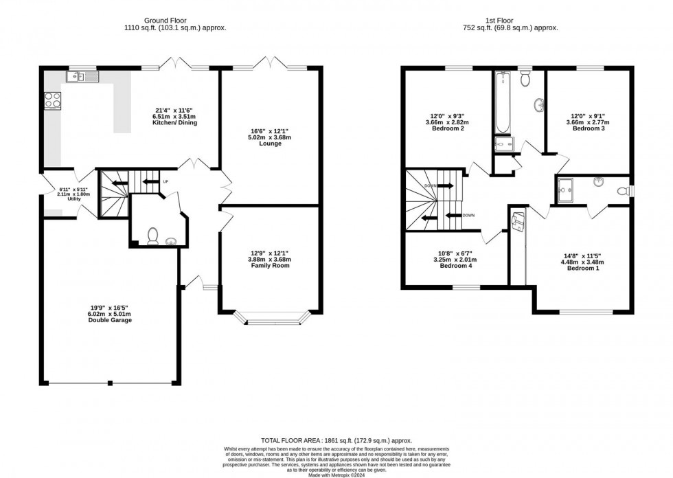 Floorplan for Pasture Close, Boroughbridge