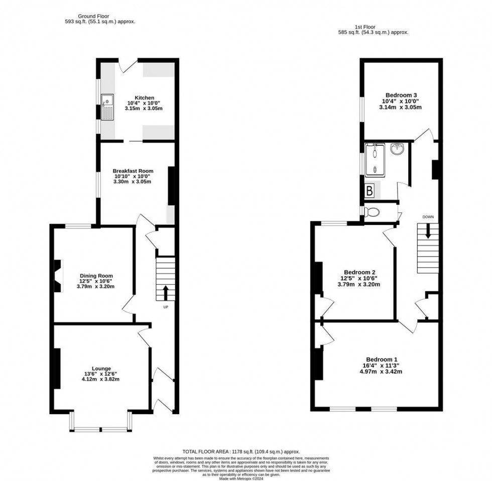 Floorplan for Avenue Terrace, Off Clifton