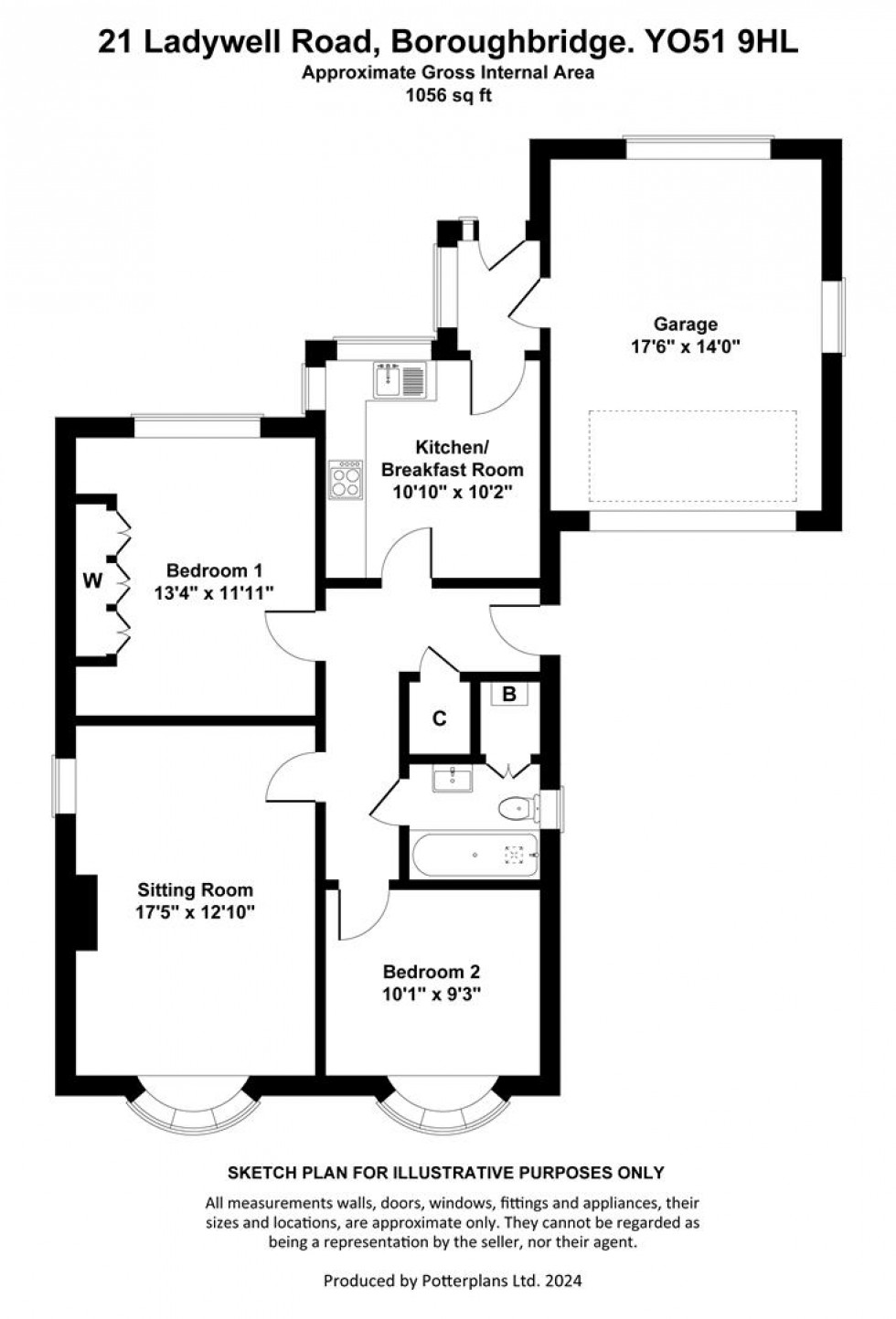 Floorplan for Ladywell Road, Boroughbridge, York