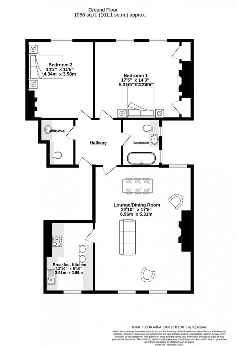 Floorplan for Driffield Terrace, The Mount