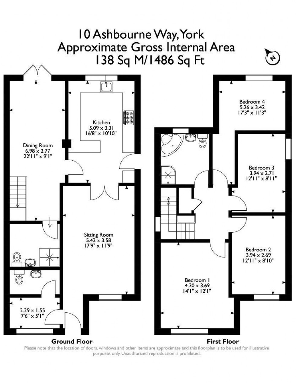 Floorplan for Ashbourne Way, Woodthorpe