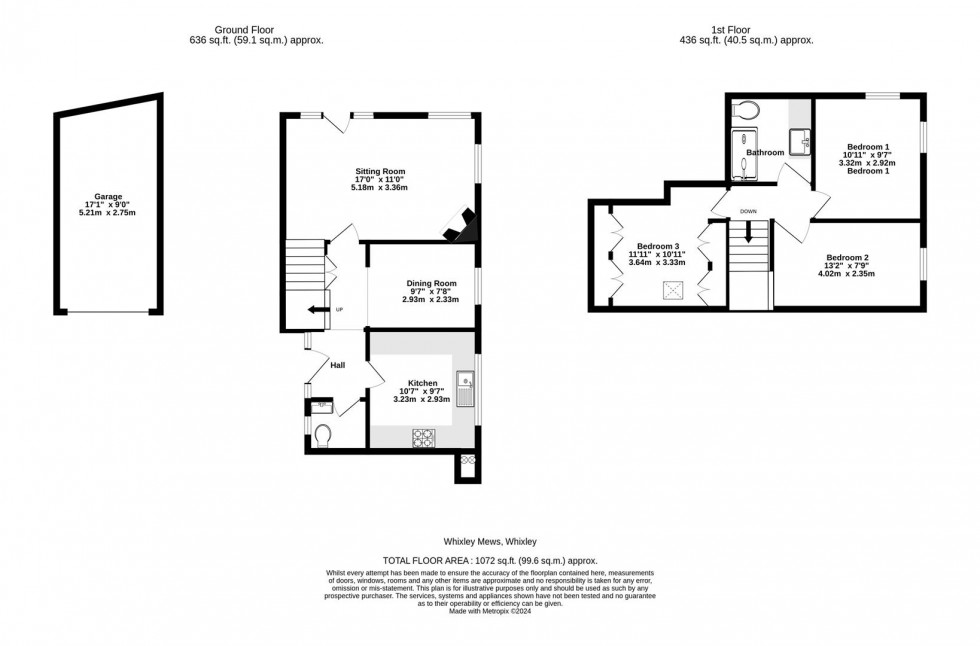 Floorplan for Church Street, Whixley, York