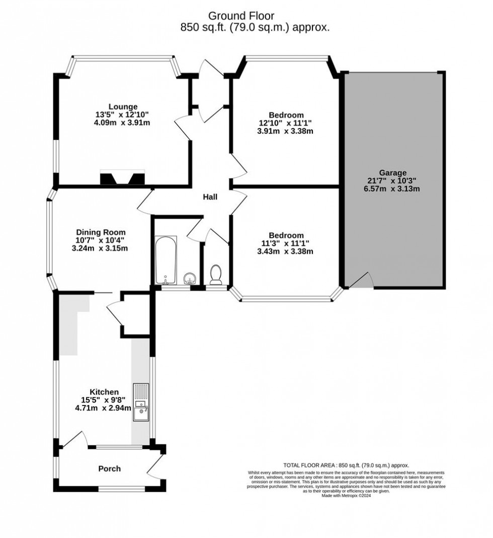 Floorplan for Park Avenue, New Earswick