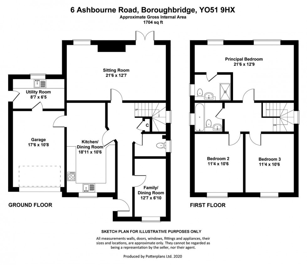 Floorplan for Ashbourne Road, Boroughbridge, York