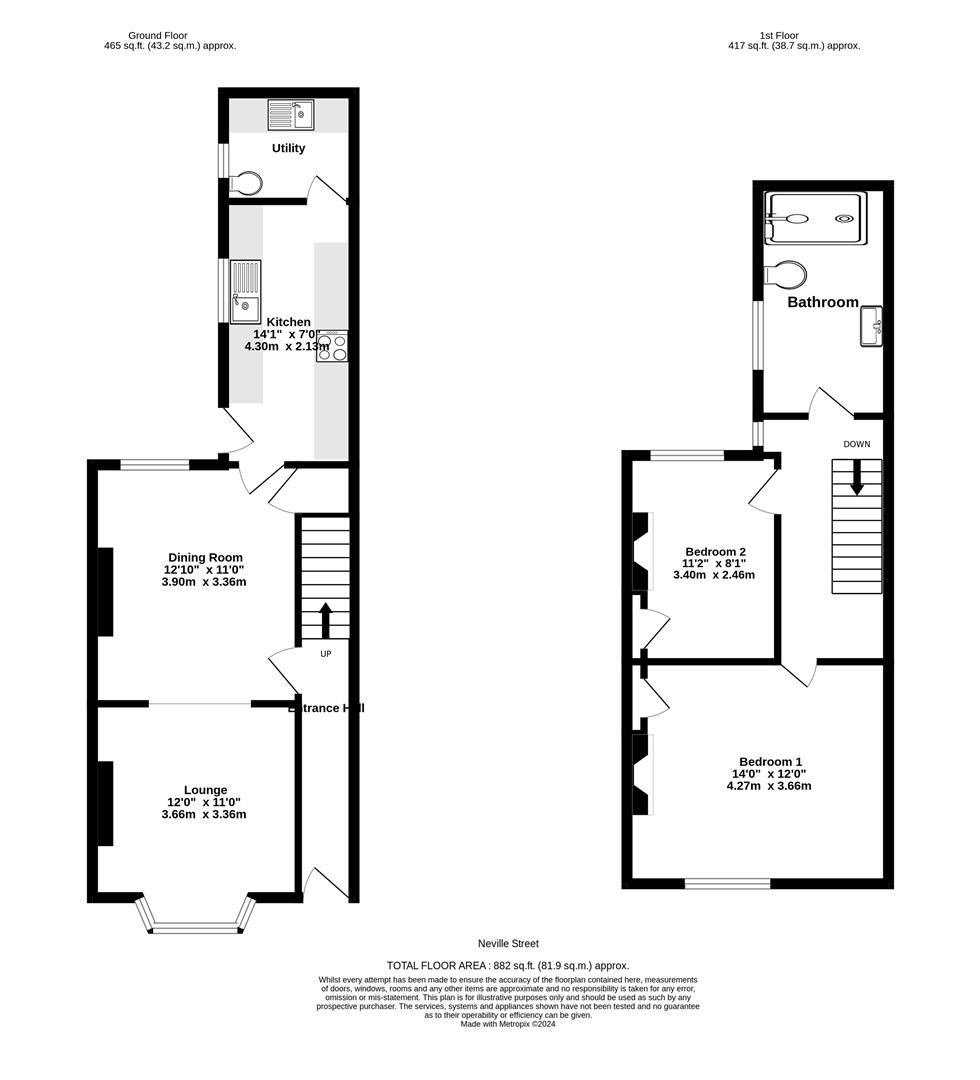 Floorplan for Neville Street, Off Haxby Road