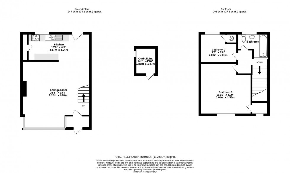 Floorplan for Henthorne Cottages, Minskip, York