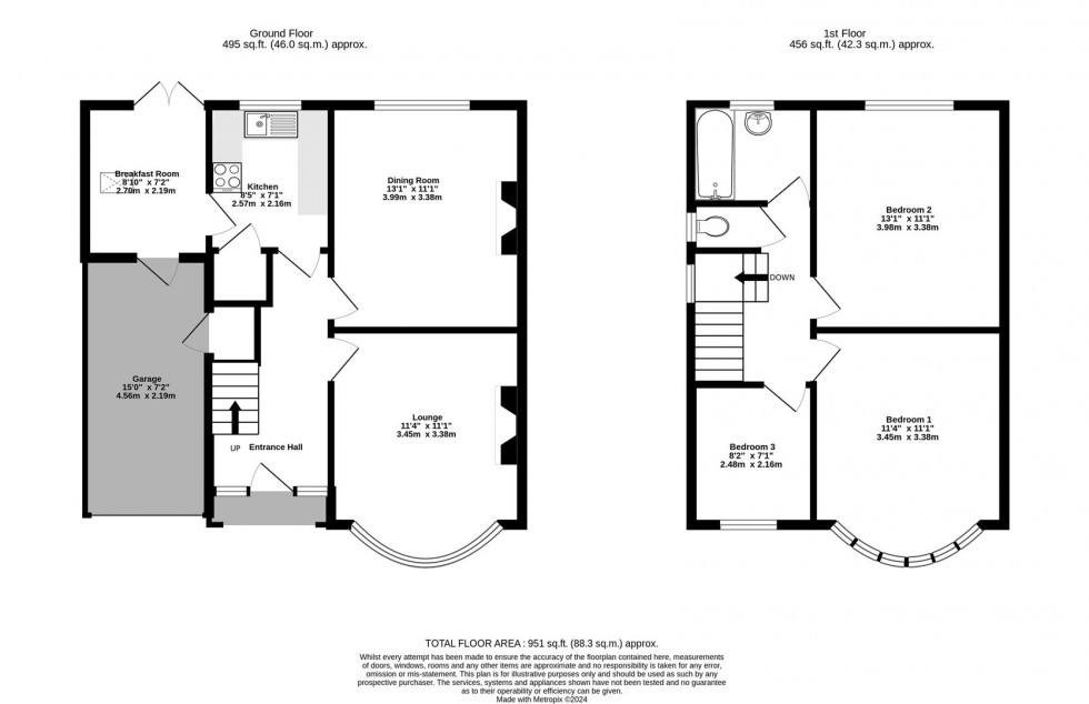 Floorplan for White House Rise, Off Tadcaster Road