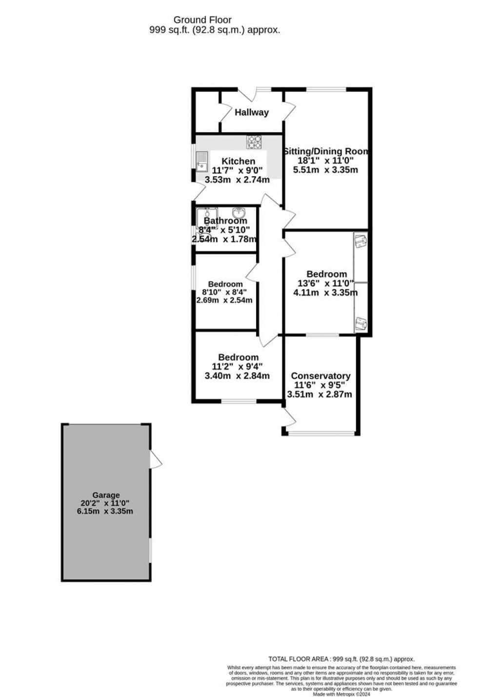 Floorplan for Whitethorn Close, Huntington