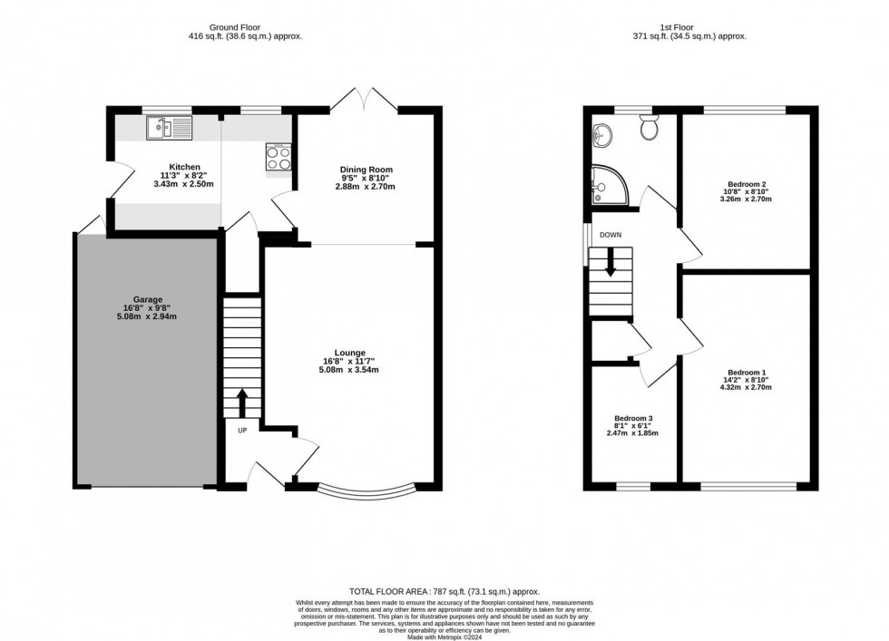 Floorplan for Lancar Close, Wigginton