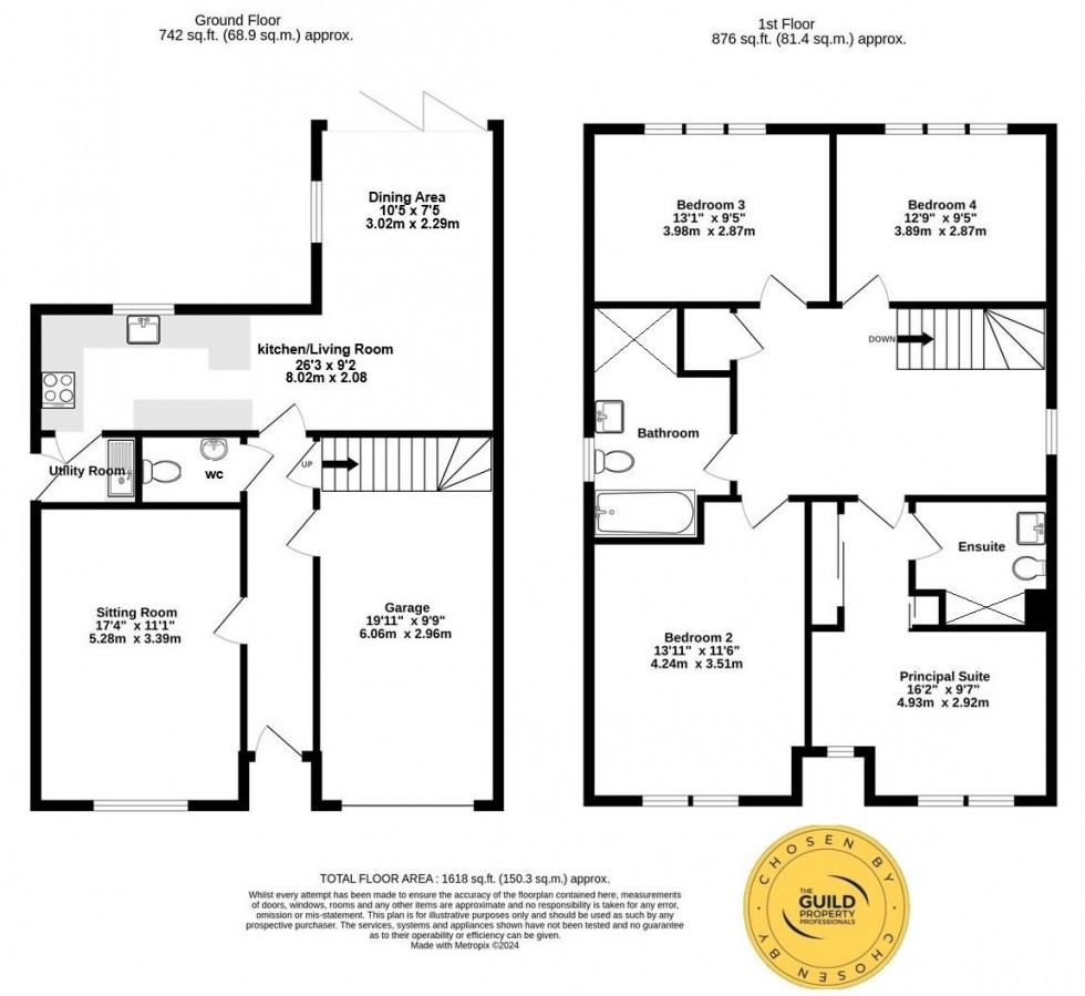 Floorplan for Throstle Close,   North Yorkshire, Langthorpe,, Boroughbridge