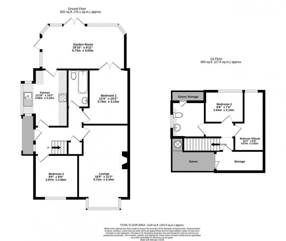 Floorplan for Middlewood Close, Rufforth