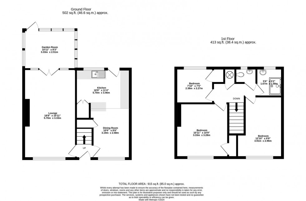 Floorplan for St Matthews Close, Naburn, York