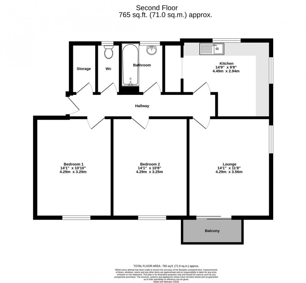 Floorplan for Ancress Walk, Off Nunnery Lane