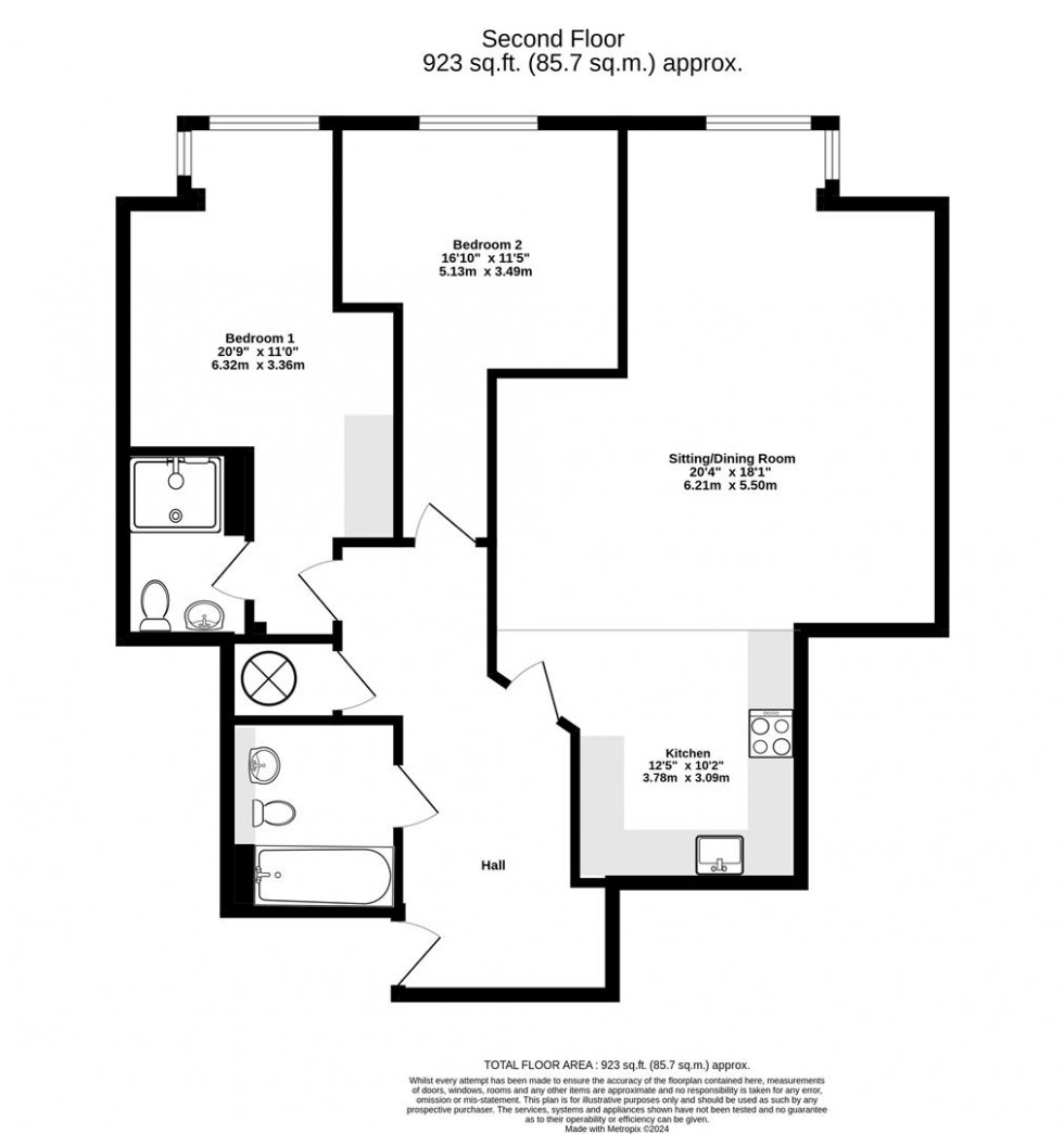 Floorplan for Fulford Place, Hospital Fields Road