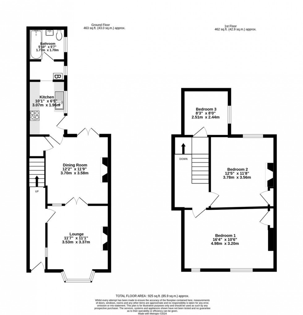 Floorplan for Prices Lane, Bishophill