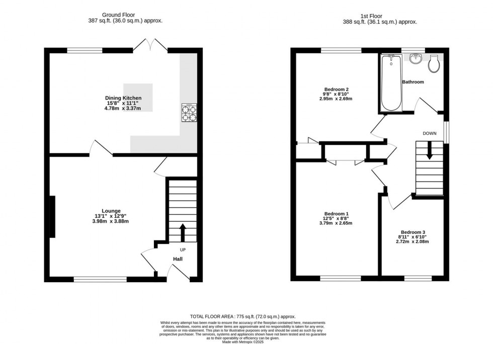 Floorplan for Dalmally Close, Moor Lane