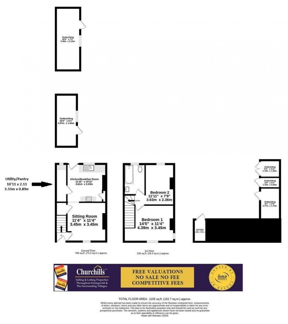 Floorplan for Dunroyal, Helperby, York