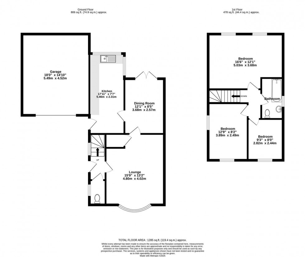 Floorplan for Greystone Court, Haxby